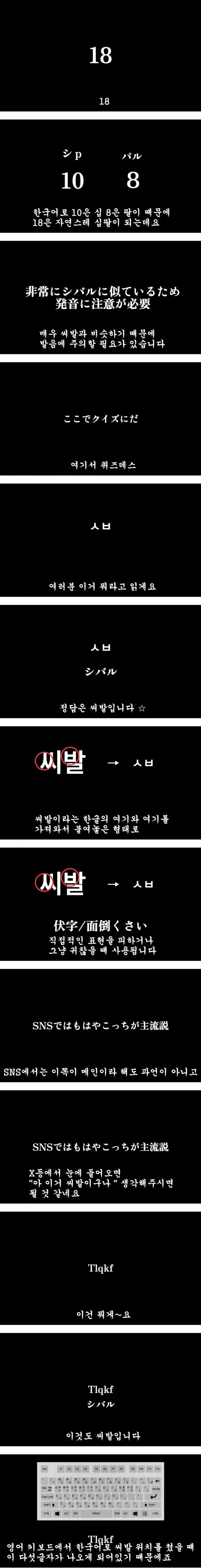 일본인 유투버가 설명 해주는 한국 욕 "X발"