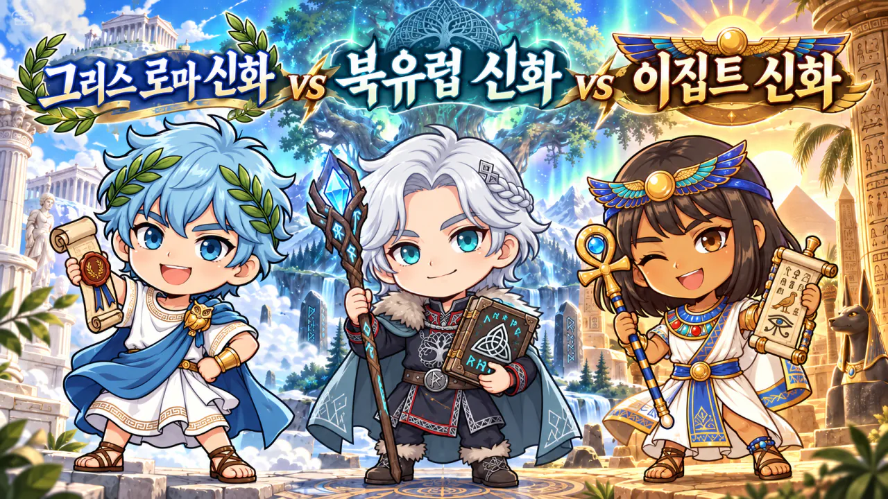 타이틀.png 그리스 로마 신화 vs 북유럽 신화 vs 이집트 신화