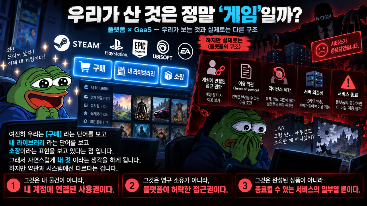 디지털 게임 소유권의 두 얼굴.png (개씹초장문) PS DL 사태를 보고 쓰는 플랫폼 사업방식과 GaaS에 대한 가벼운 상식 정리글