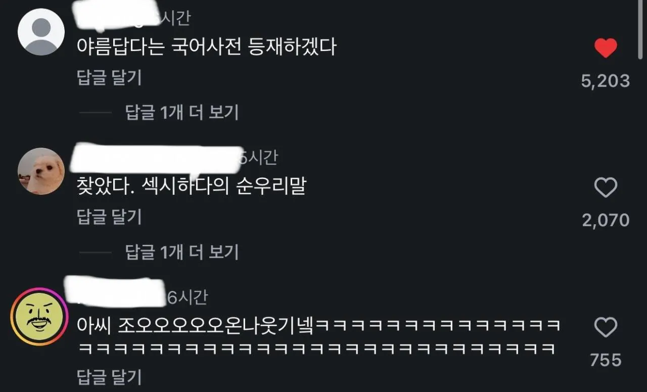 드디어 생긴 “섹시하다”의 순우리말