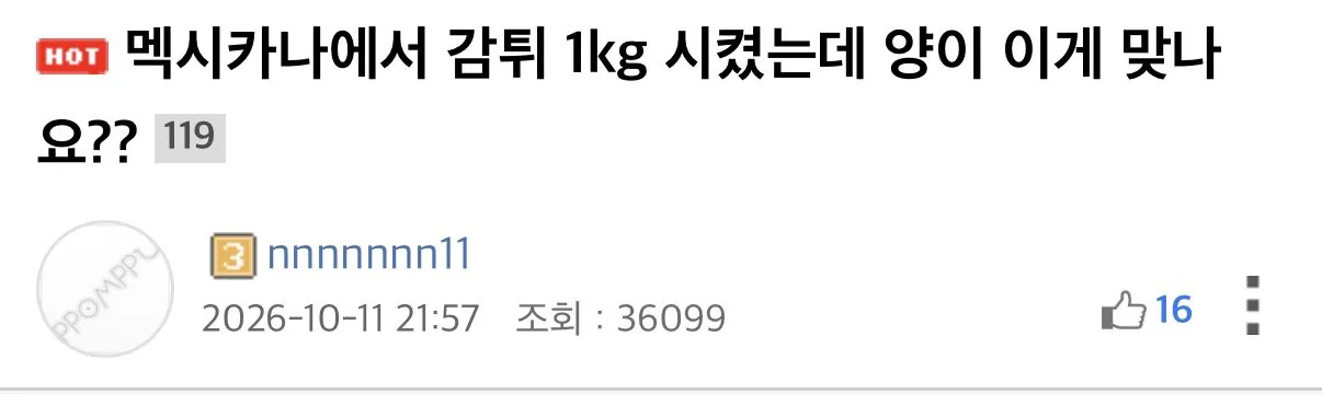 IMG_2434.jpeg 멕시카나에서 감튀 1kg 시켰는데 양이 이게 맞나요??