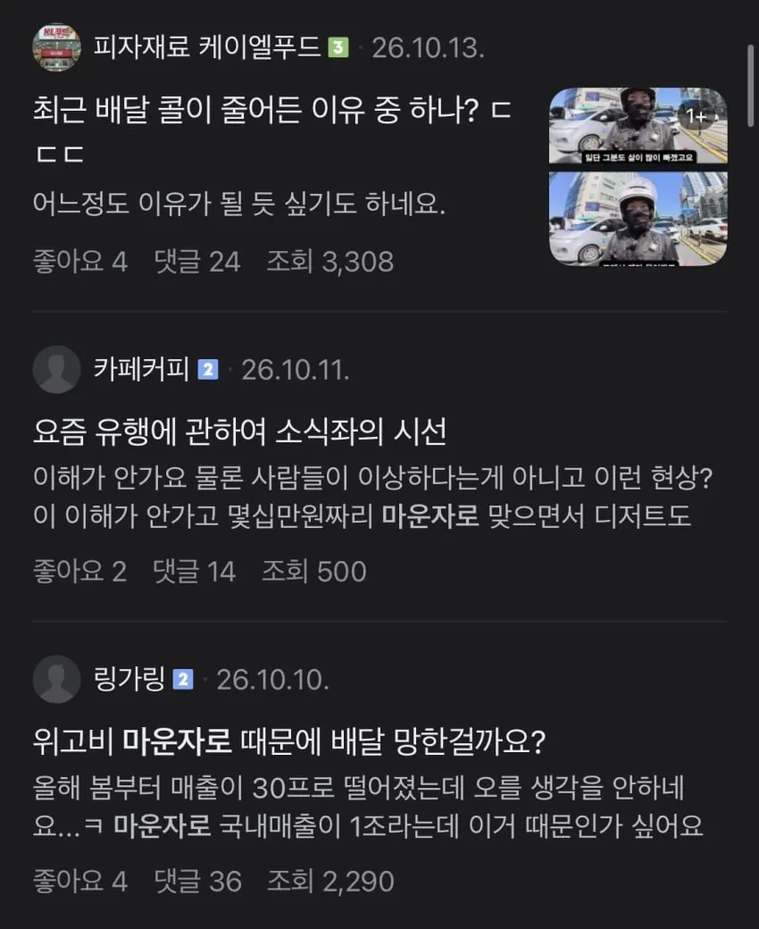 183.jpg 자영업자는 매출 끊기고 라이더는 콜 말라서 둘 다 난리 났다는 요즘 배달 시장 근황