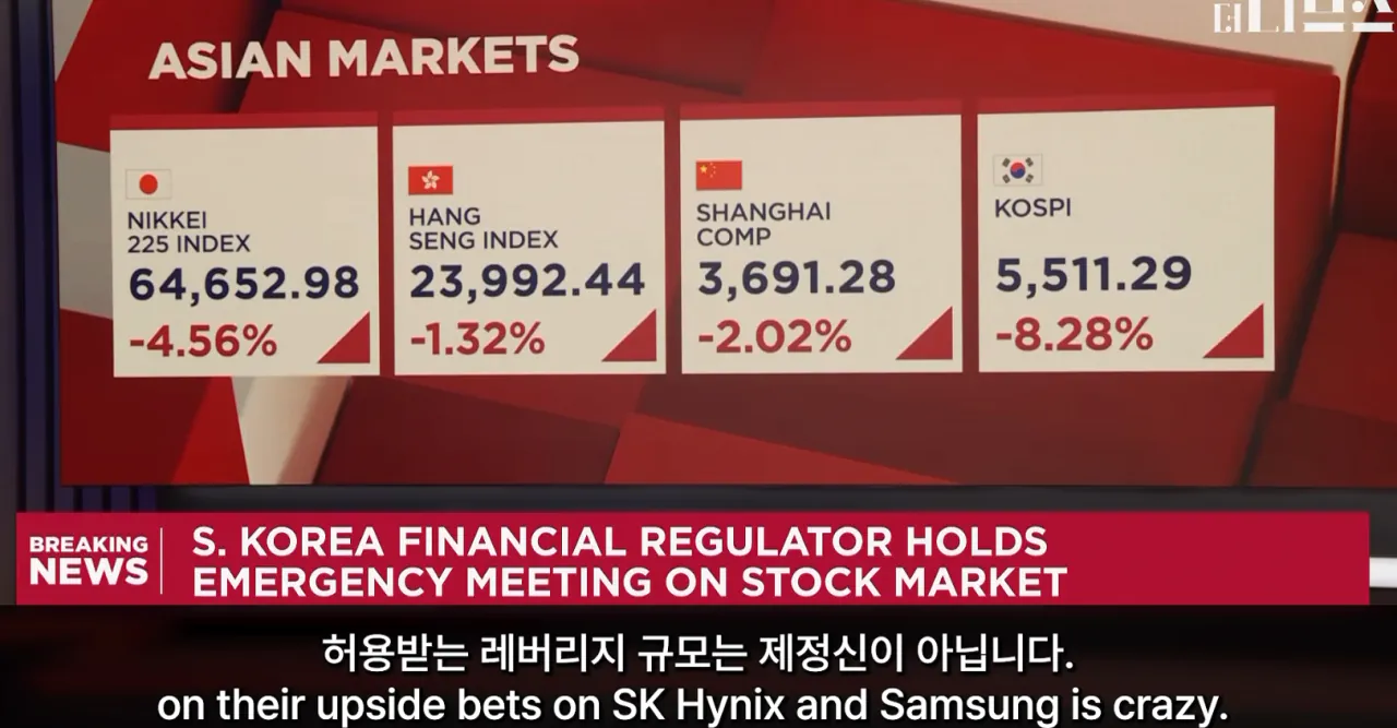 하이닉스 삼성은 한국 금융당국 때문에 떨어진것이다 by CNBC