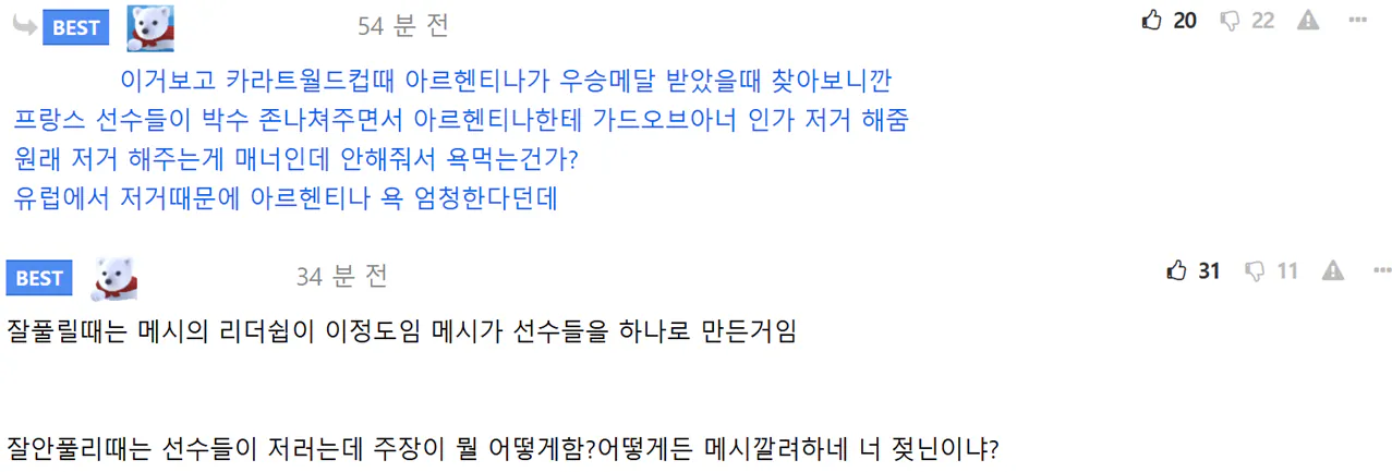 image.png 정보) 인기글 아르헨티나 가드오브아너 논란은 억지다