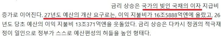 bandicam 2026-09-23 18-48-13-656.jpg 일본 1년예산의 25.6%가 정부부채 빚,이자상환에 낭비되고있다 ㄷㄷ.