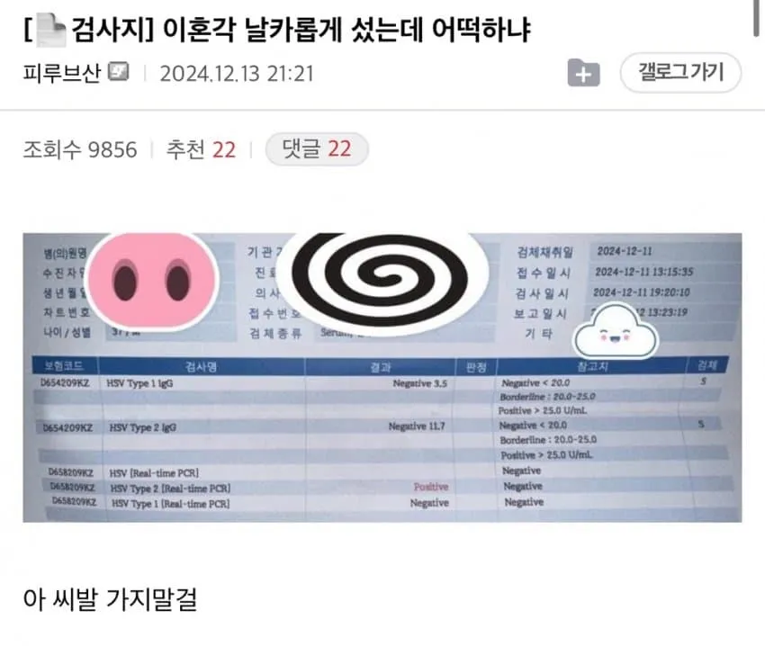 유흥다니다가 성병걸리고 이혼당한 사람 근황