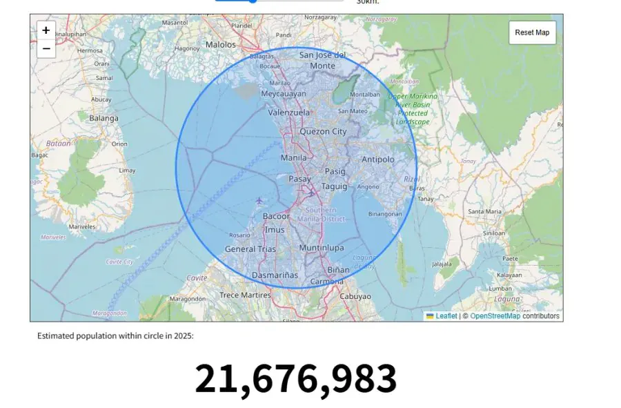 image.png 반경 30km로 측정한 세계 대도시권 인구