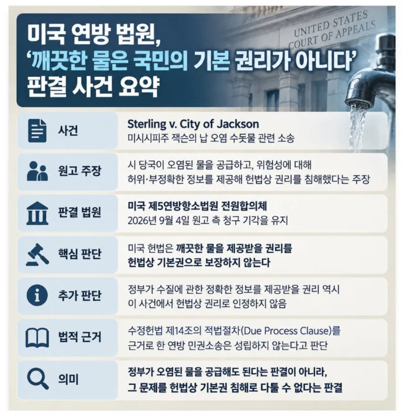 R_c.jpg 미국 연방법원 "깨끗한 물은 국민의 기본권리가 아님" 판결