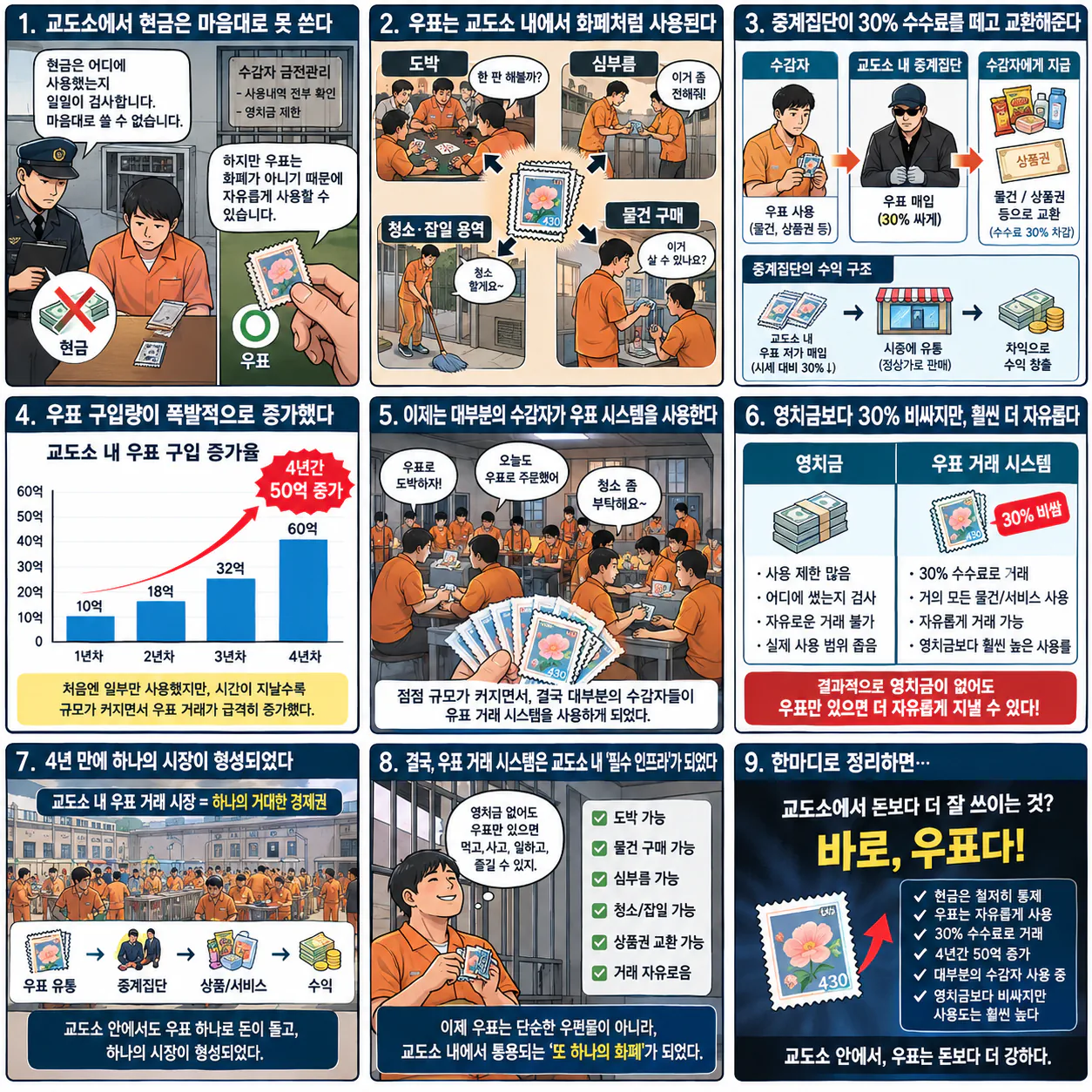 교도소 우표 화폐 경제 인포그래픽.png 교도소 이제 도박판으로 바뀌는중 ㄷㄷㄷㄷㄷ
