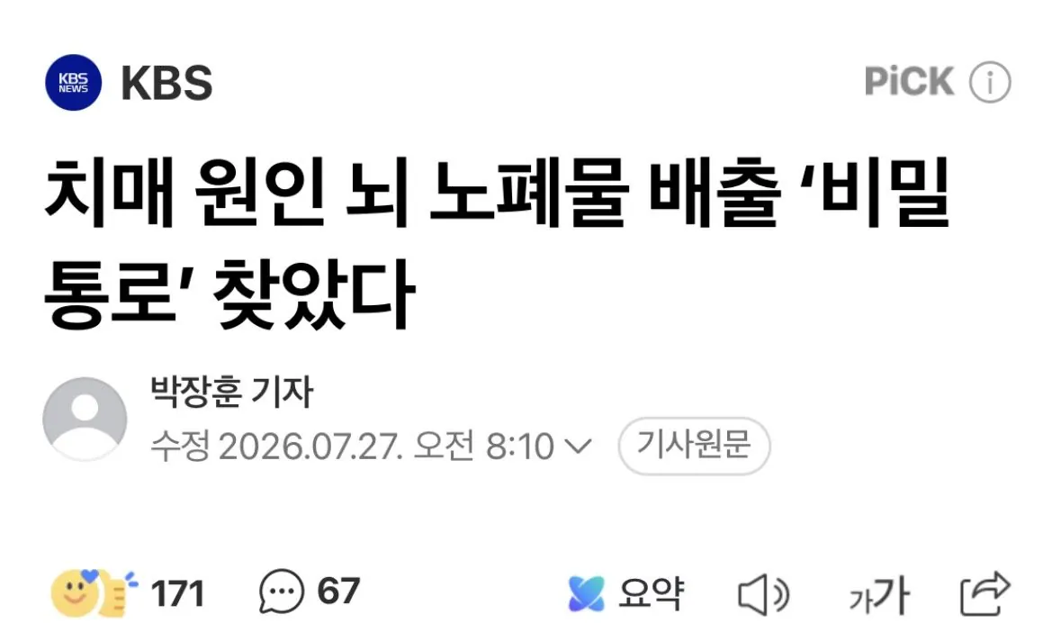 IMG_4762.jpeg 치매 원인 뇌 노폐물 배출 ‘비밀 통로’ 찾았다