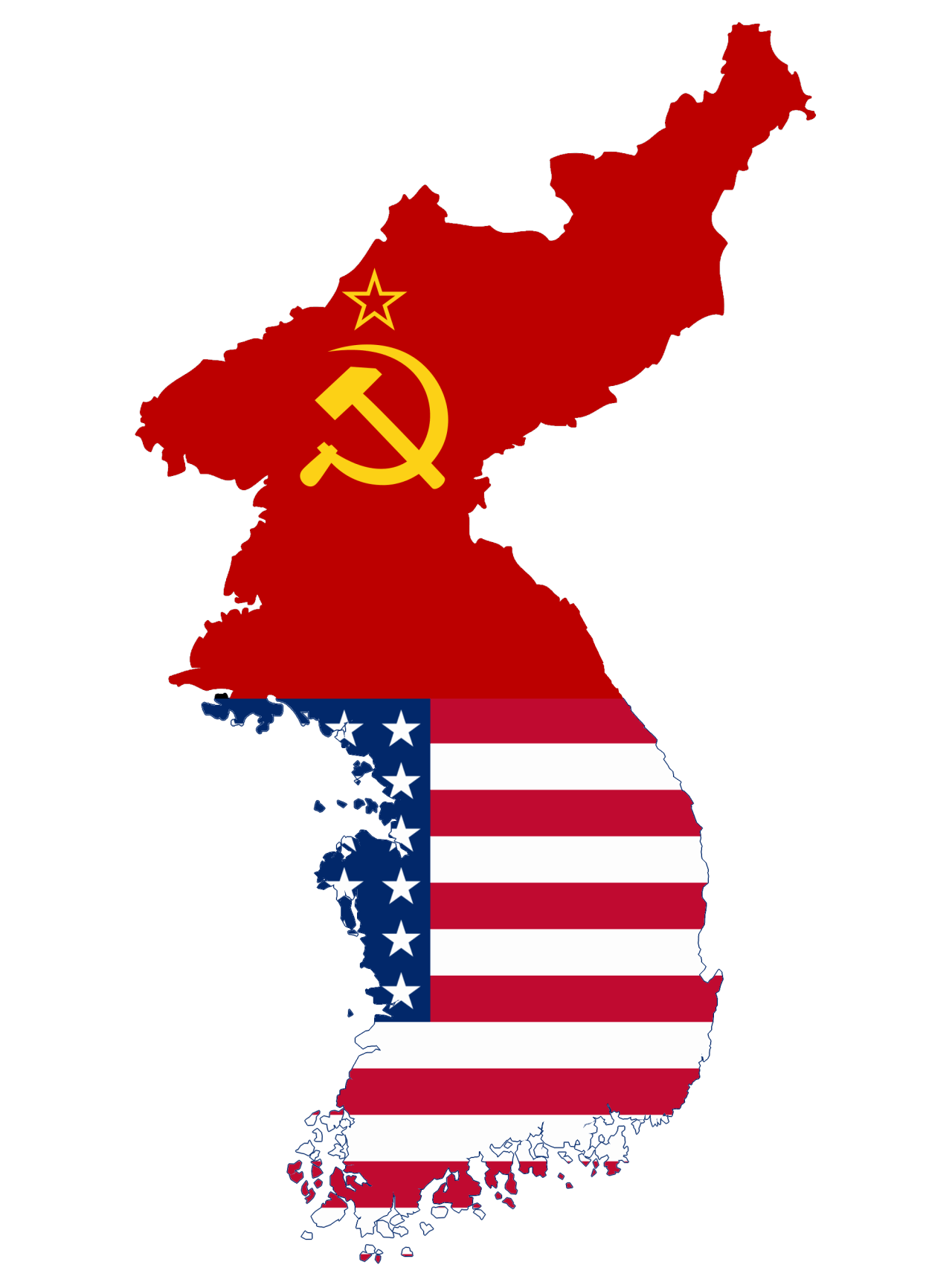 Flag_map_of_Divided_Korea_(1945_-_1950).png 왜 대한민국은 그토록 언어 순화에 강박적일까 - 한국 근대사의 아픔