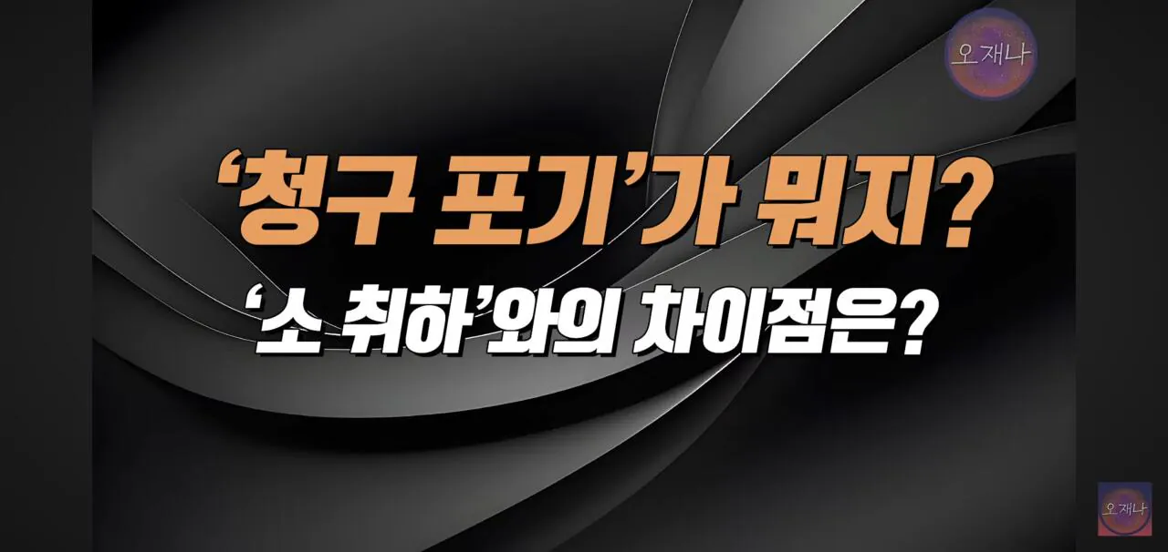 더본코리아 가맹점주의 김재환 피디에의 소송 청구포기 관련 소취하와 청구포기의 차이점.jpg