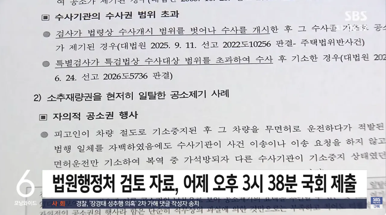 [단독] 법 통과 '직전'에야 왔다..국회 도착한 '검토자료' (8).png [단독] 법 통과 '직전'에 도착한. '공소기각 검토자료'