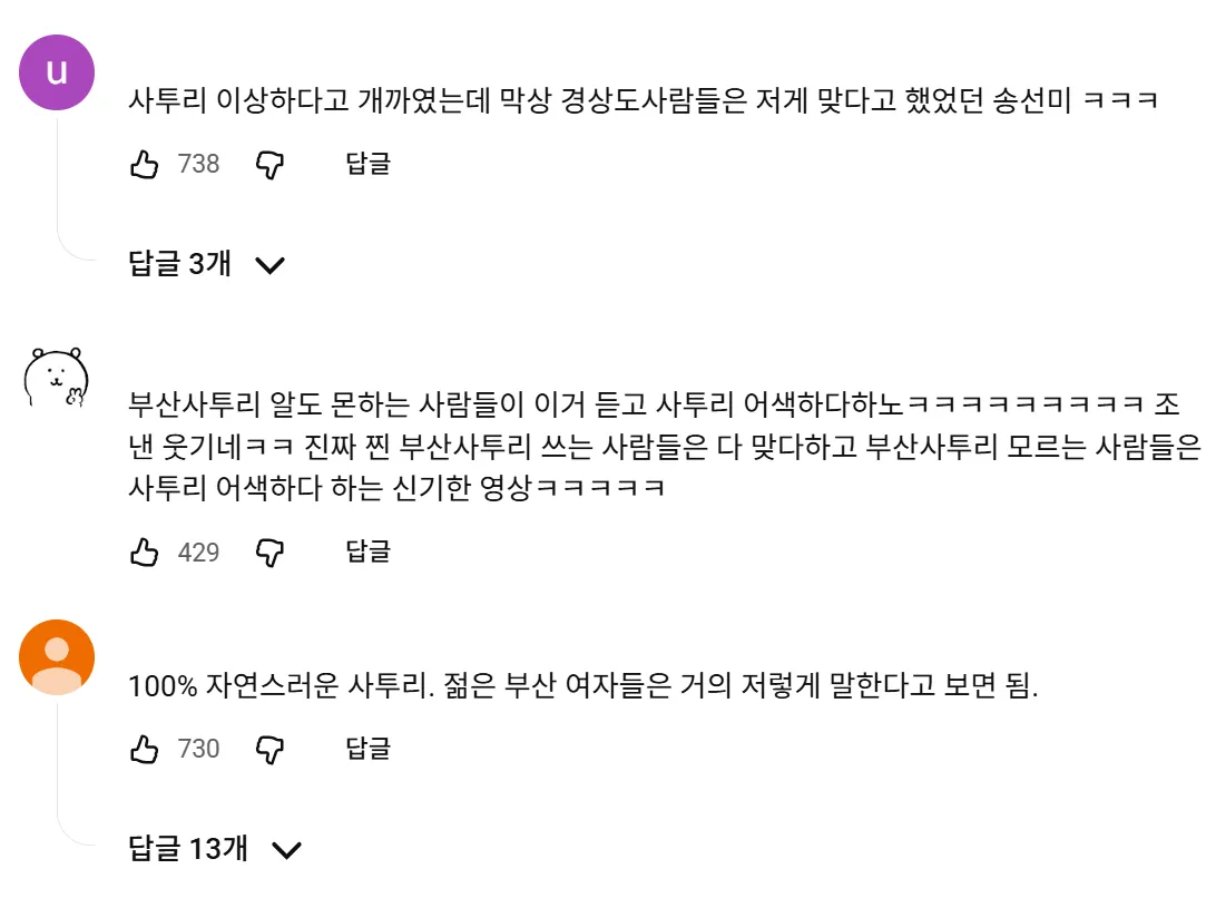 댓글.PNG 발연기라 욕먹었는데 실제 부산출신이였단 여배우