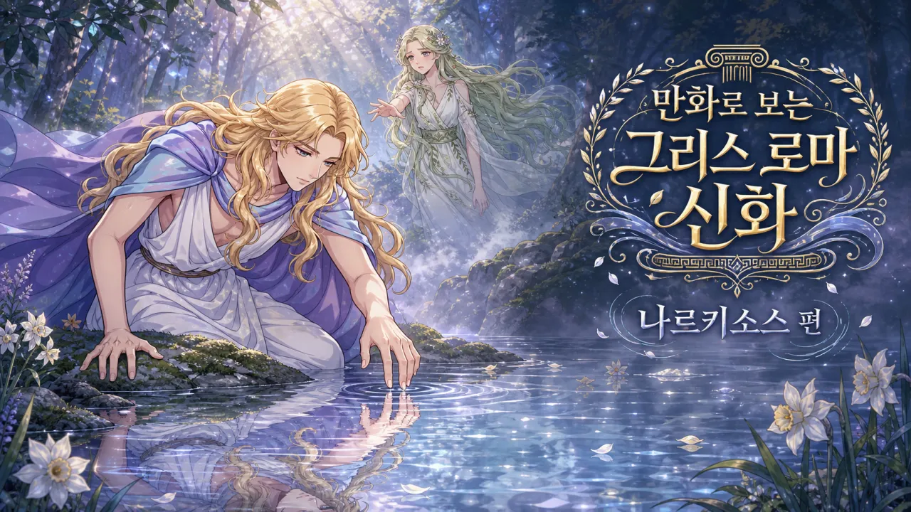나르키소스.png 만화로 보는 그리스 로마 신화 - 고정 연재 시작