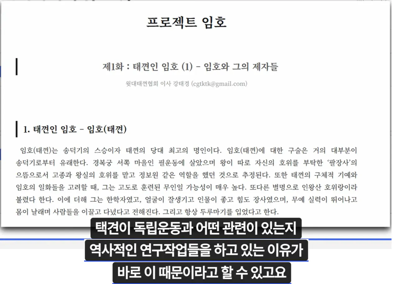 image.png "하나의 유령이 택견계를 배회하고 있다. 윗대태껸이란 유령이."