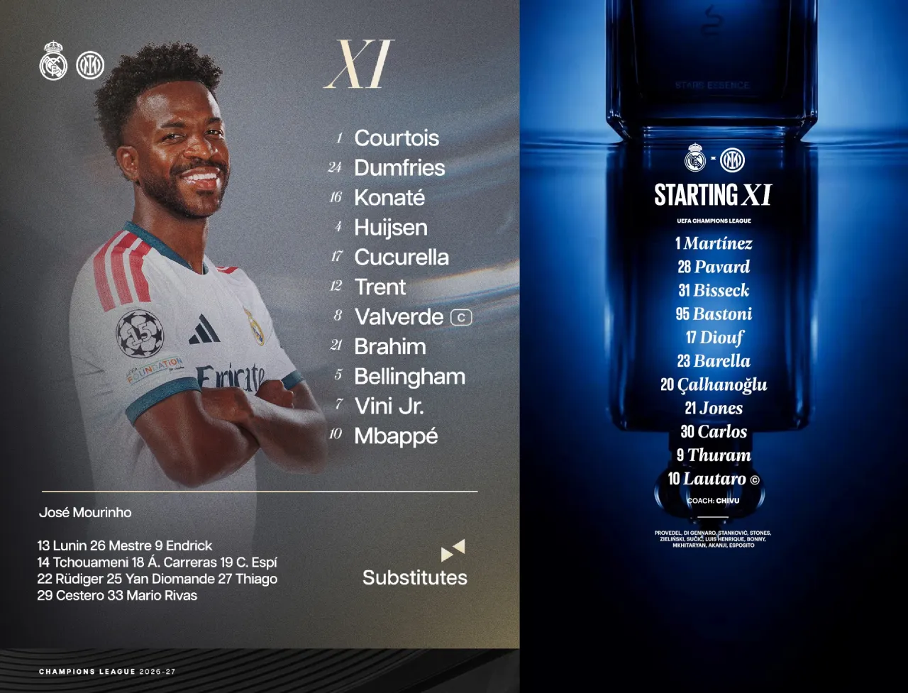 Real Madrid vs Inter.png [공홈] 레알 마드리드 vs 인테르 : 라인업