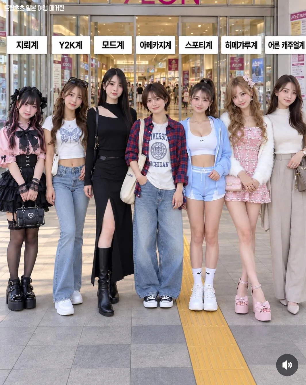 일본에서 자주 보이는 여자 패션 유형