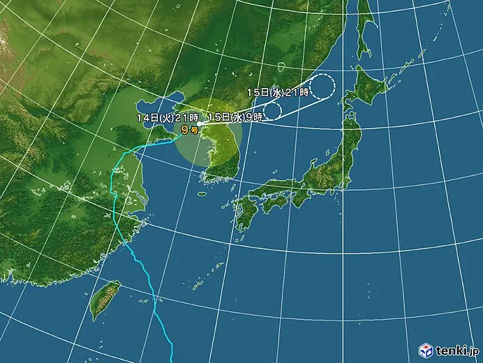 2026-07-14-21-00-00.jpg 9호 태풍 '바비' 북상과 함께 대한민국 상공 열돔이 밀려나는 모습