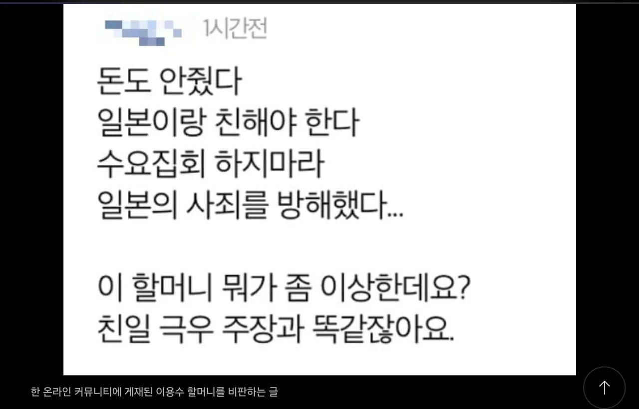 위안부 할머니께 '걸레사진' 까지 보내며 조롱했던 네티즌들