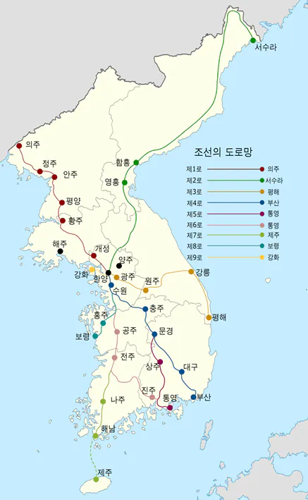 조선 도로망.png 아찔아찔 보법이 다른 평양의 행정 구역 개편 (3)