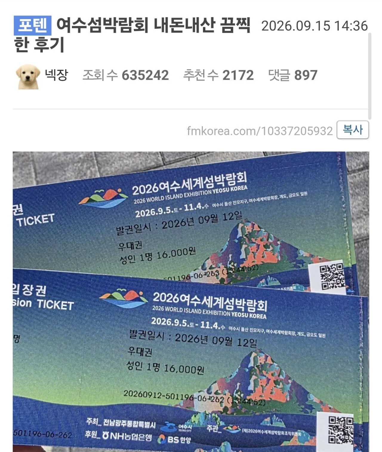 Screenshot_20261013_213507_Samsung Browser.jpg 결국 당근으로 진출한 여수섬박람회 ㄷㄷㄷㄷㄷ