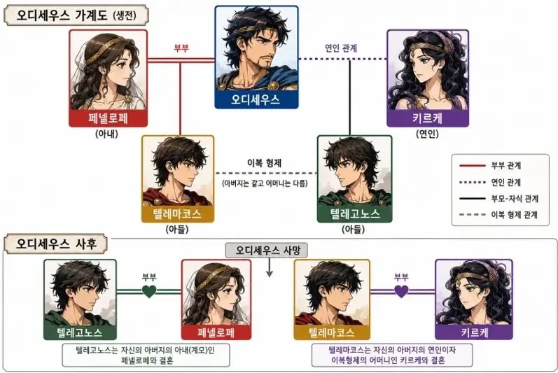 제목 없음.jpg 오디세이아 이후 오디세우스 가계도