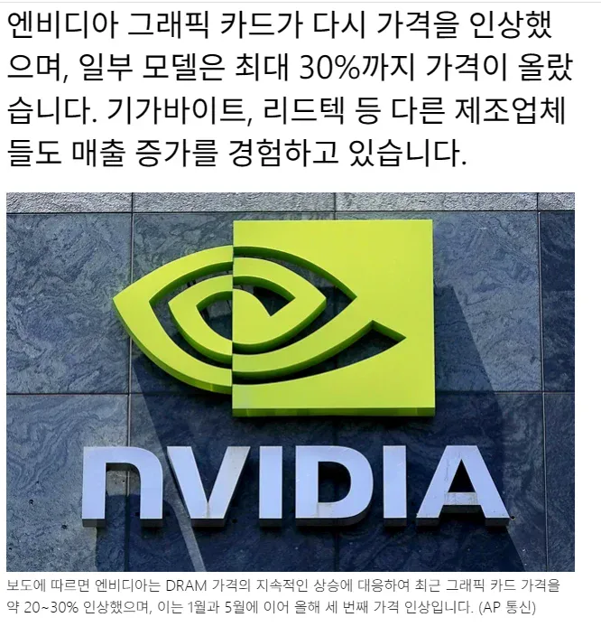 1000047214.webp 그래픽카드 전체제품군 가격 20~30% 인상예정