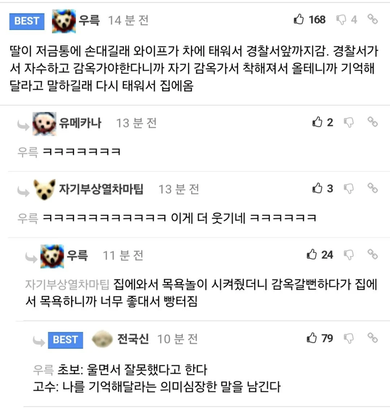 딸이 저금통에 손대서