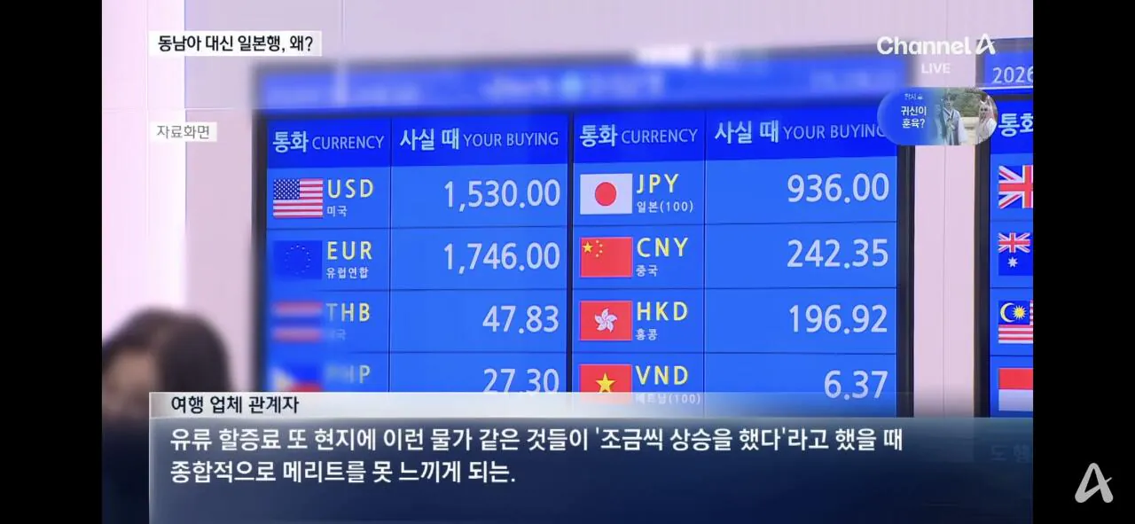 동남아 관광객 인기 줄어드는 이유