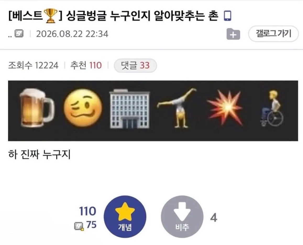 이모티콘으로 누군지 알아맞추기