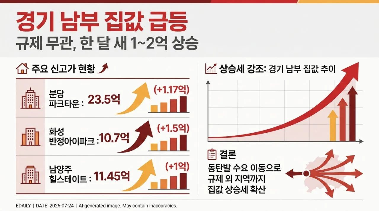 1000061542.jpg "한 달 새 1~2억은 우스워"…경기 남부 집값 폭주, 여기까지 번졌다