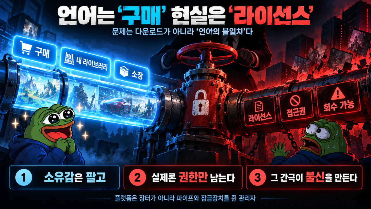 구매와 라이선스 사이의 파이프라인.png (개씹초장문) PS DL 사태를 보고 쓰는 플랫폼 사업방식과 GaaS에 대한 가벼운 상식 정리글