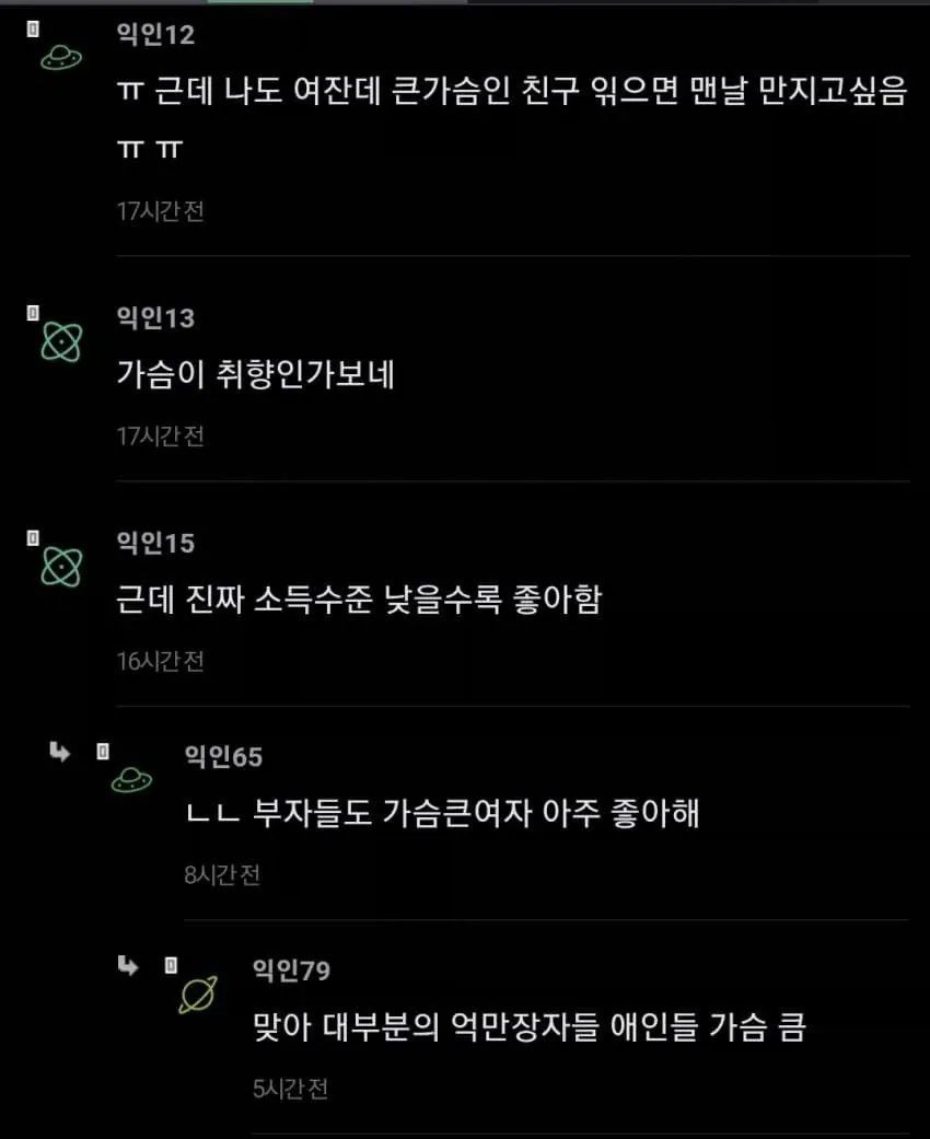 가슴 좋아하는 남친 이야기로 내분난 여초 상황.