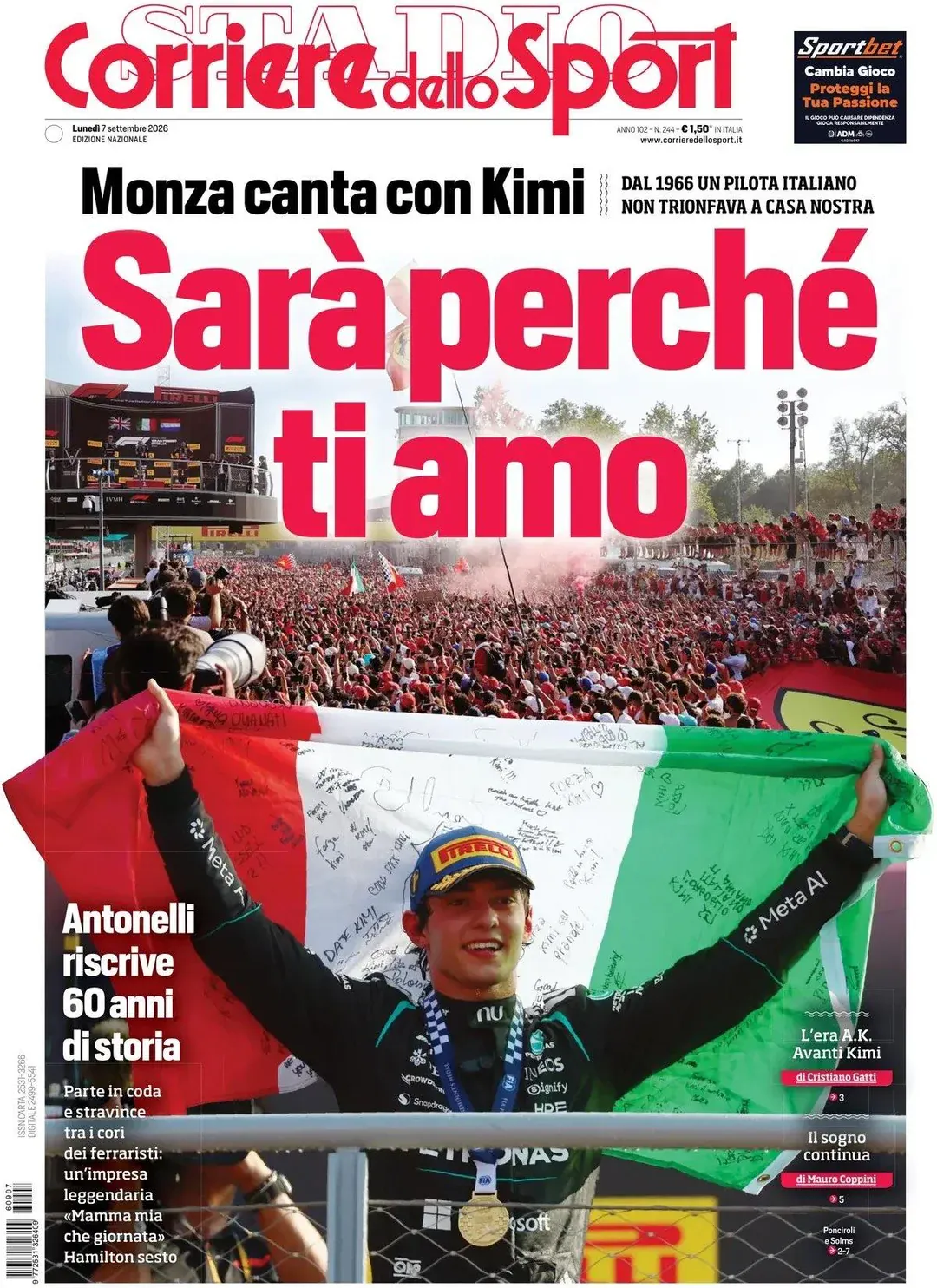 italys-front-pages-celebrate-kimi-antonellis-monza-victory-v0-949sn0s7k0oh1.webp 이탈리아 국민적 영웅이 된 주요 신문사 싹쓸이한 키미 안토넬리