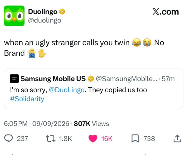 duolingo-roasted-samsung-v0-9bcw29rlqloh1(1).png 미국 삼성 트위터 아이폰 듀오로 드립치던 듀오링고한테 앵기다가 대참사ㅋㅋ