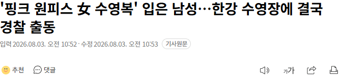 20260803_110456.png '핑크 원피스 女 수영복' 입은 남성…한강 수영장에 결국 경찰 출동